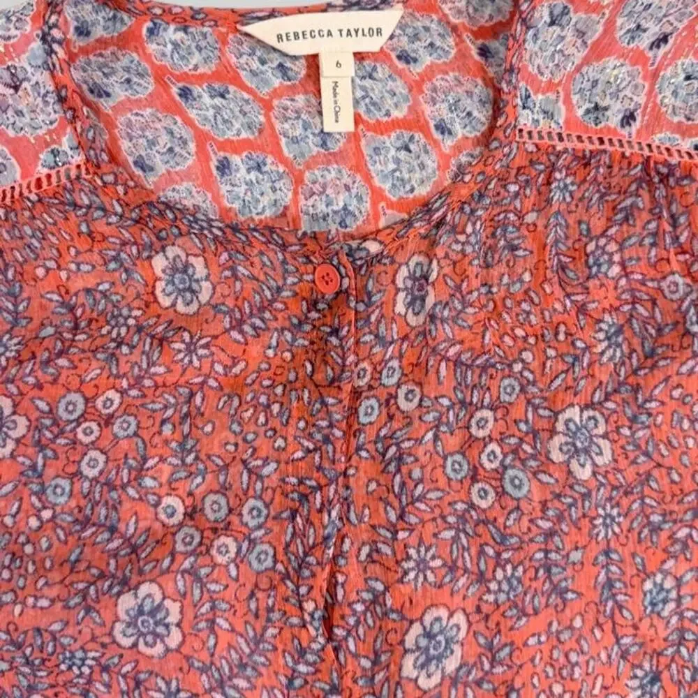 Rebecca Taylor women’s 100% silk blouse, size 6